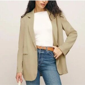 Reformation The Classic Relaxed Blazer Khaki Brown Tencel Casual Women’s Medium